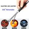 Windproof Electric BBQ Arc Lighter with Power Display for Candle Without Gas Stove Fireplace BBQ Kitchen Grills Candle Lighter