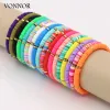 Strands Bohemian Jewelry Bracelets for Women Fashion Rainbow Polímero Colorido Clay Breaded Bracelet Gift Feminino Acessórios de pulso feminino