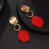 Örhängen mode geometriskt klipp örhänge för kvinnor brincos vintage röd grön vit ingen hål örhänge 2019 oregelbundna koreanska smycken