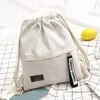 Drawstring Arrival Women Canvas Storage Bag Rucksack Backpack Casual For School Travel