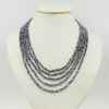 Choker 5 Rows. 2X4MM Natural Black/white. Semi Precious Stones. Necklace 18-23"