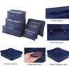 6PCS Travel Storage Bag Set for Clothes Tidy Organizer Wardrobe Suitcase Pouch Travel Organizer Bag Case Shoes Packing Cube Bag