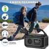 Radio 12000MAh Emergency Weather Radio Hand Crank Radio Solar Radio Portable AM/FM/ Radio with Flashlight Reading LampA