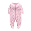 One-pièces Four Seasons 012 mois Baby Rompers Newborn Girlsboys 100% coton de pyjamas de vêtements pour nourrissons longs