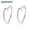 Örhängen Aravant 925 Silver Heart Hoop Earring for Women Fashion Jewelry Gift