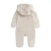 One-Pieces Fashion Baby Clothing Boys Footies Long Sleeve Arctic Velvet Hooded Baby Girl Clothes Winter Warm Baby Romper 012 Months