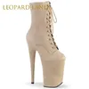 ブーツMclubgirl 20cm Suede Sexy Hate Day High 17cm Round Toe Dance Heels Nightclub Model Catwalk Platform 197 183 Lyp