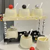 Bouteilles de rangement Jar Set Set Cuisine en céramique Saline Boîte d'huile Bouteille de vinaigre et de thé