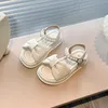 Slipper Girls Sandals Summer Child Childs Princess Pearl Fashion Open Toe Kids Coreal Swice Beach Sandals Non Slip Loopl2404