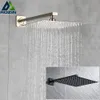 Rozin szczotkował złote opady deszczu na głowę prysznicową łazienka 81012 Ultracien w stylu Top z ramieniem montowanym na ścianie 240415
