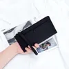 Plånböcker äkta läder kvinnor långa plånbok modemärke design korthållare koppling väska blixt