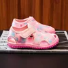 Sandals Kids Shoes Summer New Breathable Hollow Out Girls Shoes Beach Sandals Indoor Baby Toddler Soft Sole Non-slip Casual Shoes 240423