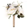 Dekoracyjne kwiaty bukiety ślubne na wesele sztuczny kwiat róży bukiet panna młoda druhna holding dziewczyna