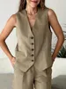 Condala Casual Linen Women Suit 2 Piece v Bultons Blazerhigh Taist