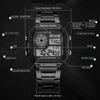 Wristwatches YIKAZE Digital Watch Mens Watch Stainless Steel Strap Countdown Sport Watches Waterproof Led Electronic Wristwatch for Men Gift 240423