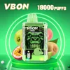 Barra de armazém europeu Vbon Bar 18000 Kits de dispositivos de vape descartáveis com tela de exibição e cigarro de 500mAh Bateria pré-cheia vape recarregável