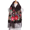 Lenços 2024 Designer Flor de lenço de inverno Padrão bordado Shawl Heart Women Hijab Wrap Woor