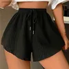 Women's Shorts Womens summer shorts high elastic lace widened sports shirt running loose casual pants H240424
