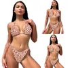 Tasarımcı Yüzme Takım Kadınlar İçin Yüzme Takım elbise bikini seti polyester leopar düşük bel plaj kanatları Scrunch kravat tarafı tasarımcı mayo mayo tasarımcısı