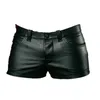 Männer Shorts Solid Color Casual Herren Kurzpu Lederhosen Spring Sommer Männer Fashion Punk Stil schwarze Shorts für Männer 240418