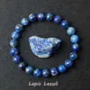 Reaile Real 5a Lapis Lazuli Beads Bransoletka Homme Elastic Wysokiej jakości energia Kamień Naturalny Uzdrawianie biżuterii dla kobiet Prezent dla chłopaka 240423