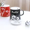 Mugs 460ml Panda Ceramic Mug With Lid Design Pattern Large Capacity Drinkware Coffee Tea Cups Novelty Gifts Milk Cup