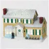 Lighted Christmas Decorations Village Vacation Building Decoration for Home Light Glowing Small House Creative Dhaft