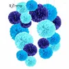 Dekorativa blommor 10/15 cm bröllopsdekoration Färg Kopiera papper Pompoms Balls Party Home Decor Tissue Birthday 10st 5z