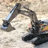 Voitures New Huina 592 Large Excavator Engineering Vehicle RC Toys 1:14 Remote Control Eccavator Children's Toys's Christmas Gift