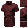 Chemises décontractées pour hommes Great Summer Top Business Turn-Down Collar Leisure Men Shirt Slim Fit for Daily Wear