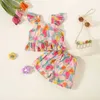 Clothing Sets (0-3 Years Old) Summer Baby Girl Flower Small Flying Sleeve Top And Shorts Set Cute Beach Set For Girls