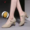 Chaussures de danse dans la salle de bal dansant pour femmes latin dame fermée toe salsa talons bas zapatos baile latino mujer 5cm