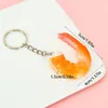 Keychains PVC Imitatie Garnalen Key Chains Creative Food Keychain For Women Bag Pendant Nieuwheid Grappige sleutelhanger geschenken