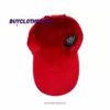 文字刺繍キャップヒップホップ男性女性パンク野球帽子Blnciaga刺繍ロゴ帽子 - 赤