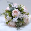 Kwiaty dekoracyjne bukiety ślubne bukiety ślubne sztuczne jedwabne piwonia druhny panny młodej buque de noiva