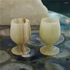 Tumblers naturais de vinhos afegãos xícaras de mesa esculpidas de mesa Material Material perfeito para colecionador de arte