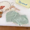 Clothing Sets 2024 Summer Baby Girl Clothes Plaid Infant Cotton Sling Tops Shorts Two Pieces Suit Toddler Casual Camisole Outfits