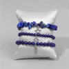 Strängar 3st/set Natural Amethysts Stone Pärlor Armband Star Moon Feather Pendant Armband Män Kvinnor Slimming Energy Meditation Jewelry