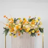 100cm 50cm Artificial Wedding Flowers Wall Iron Arch Backdrop Decor Supplies Fake Silk Peony Rose Row Table Centerpiece Arrange 240415