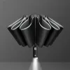 Blazers Xiaomi 10 Ribs Uv Umbrella Women's Automatic Umbrella Male Led Automatic with Reflective Stripe 3folding Inverted Umbrellas