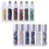 Storage Bottles 1pc 10ml Essential Oil Roll On Roller Ball Healing Crystal Chips Semiprecious Stones Refillable Bottle Container
