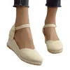 Sandaler Espadrilles Wedges Woman Summer 2024 I Ladies Comfort Comant Case Shoes Party Footwear Zapatillas Mujer Verano