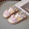 صندل صغار الفتيات الحلو T-Strap Bowknot Sandals Shoes Shoes Kids Princess Sandals