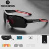 Solglasögon Rockbros Polariserade Cycling Glasses Men Sport Solglasögon Väg MTB Mountain Bike Cykelcykellidskyddsglasögon Eglasögon 5 lins 240423