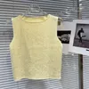 Tanques femininos Prepomp 2024 Collection Summer Collection sem mangas do pescoço de colorido lantejoulas de tecido de tecido de milha de tricô GP874