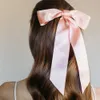Fashion Girls Big Bows hairpins INS kids satin Bow long ribbon hair clip children princess accessories S1345
