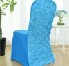 Copertura della sedia spandex per matrimoni Rosa ricamo di lycra decorazione el banchetto per la festa di compleanno di un modello di lusso 240423