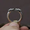 S925 Sterling Silver Charm smycken Personlighet Män och kvinnor Vintage Thai Dragon Head Ring Couple Opening Qixi Gift 240420