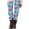 Women's Leggings 2024 Autumn For Women Control Christmas Cartoon Santa Print Inside Clothing Xmas Navidad Pant