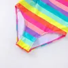 Swimwear Filles en un morceau de maillot de bain coloré STRPES STRPES SUIR BAISON D240424